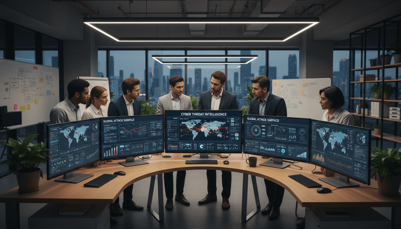 Professional IT team working at modern office with secure technology infrastructure